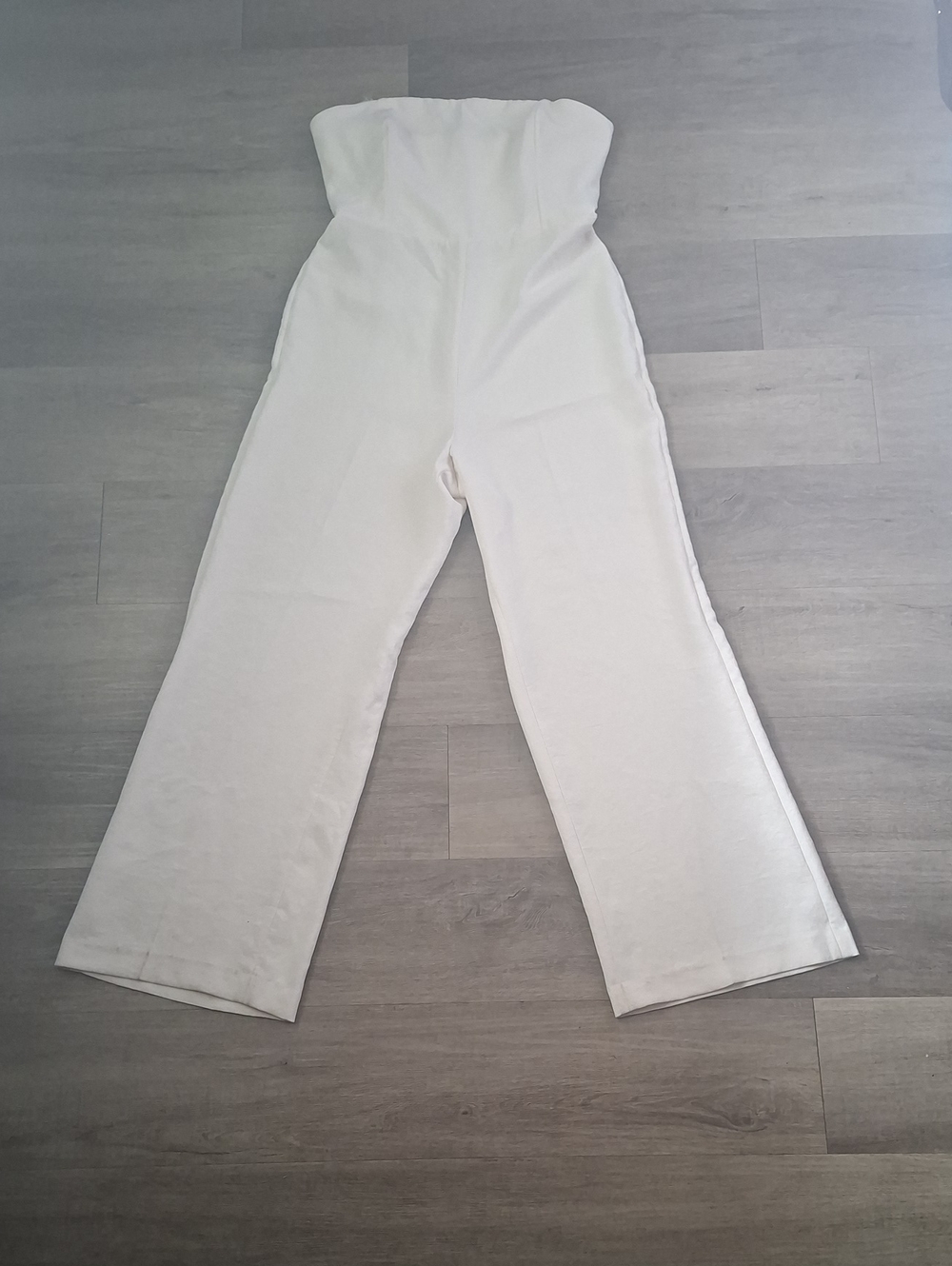 Artizia Wilfred Cream Strapless Wide-Leg Jumpsuit Size 12